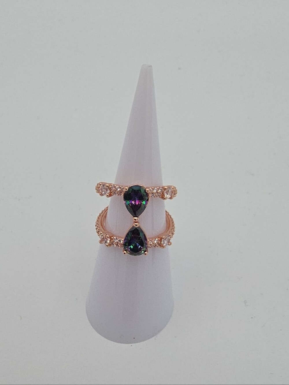 BP June 2026 Rose Gold Mystic Teardrop Double Ring